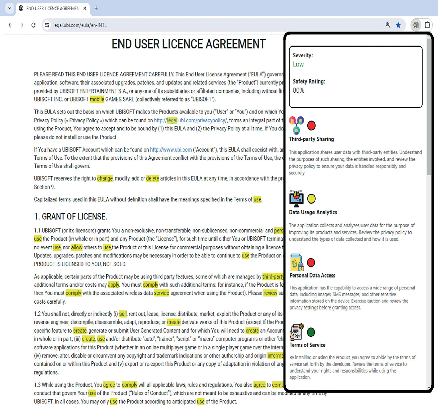 EULA Analyzer – Data & Design Lab